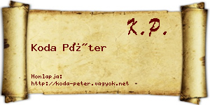 Koda Péter névjegykártya