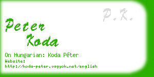peter koda business card