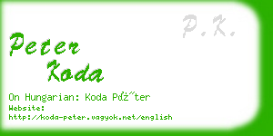 peter koda business card